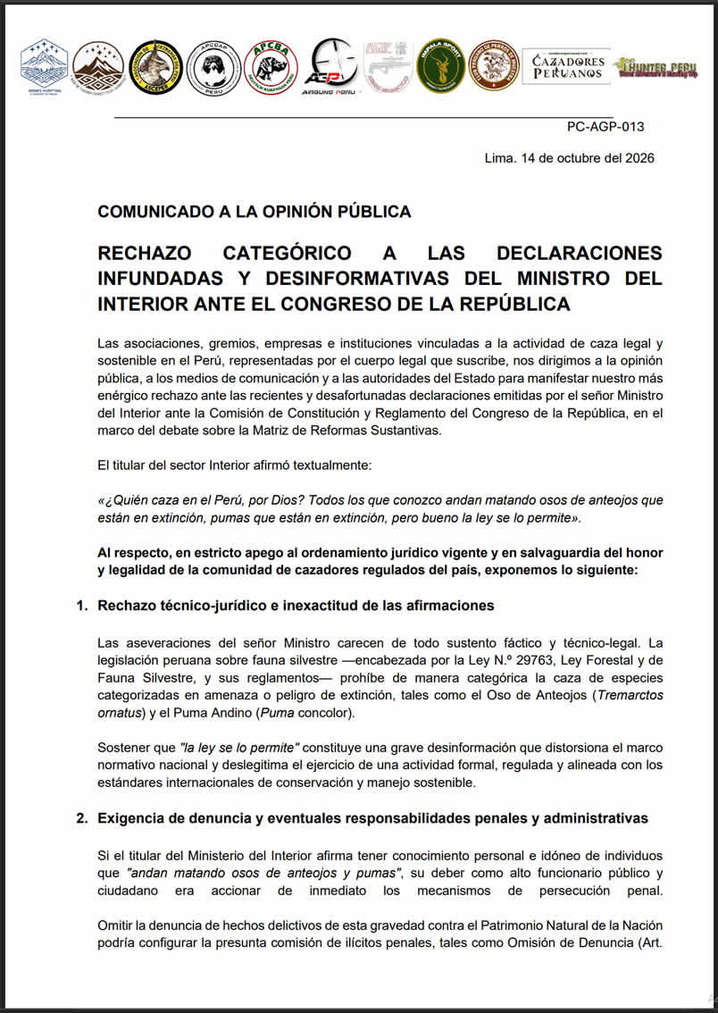 Comunicado Oficial Airguns Perú